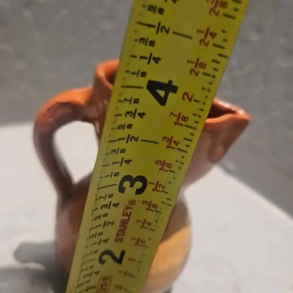Miniature Spanish Glazed Pottery Water Jug Souvenir 3.5
